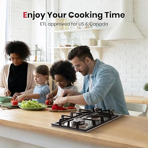 Miniatura 6 de GASLAND Chef GH30SFA - Placa de cocina de gas de 12 pulgadas, 2 quemadores, estufa de acero inoxidable a propano incorporada con protección de