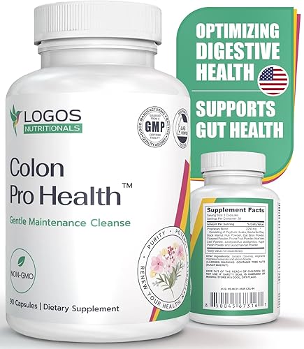 Colon Pro Health - Suplemento de limpieza de fibra - 90 cápsulas - Soporte intestinal - 60 cápsulas