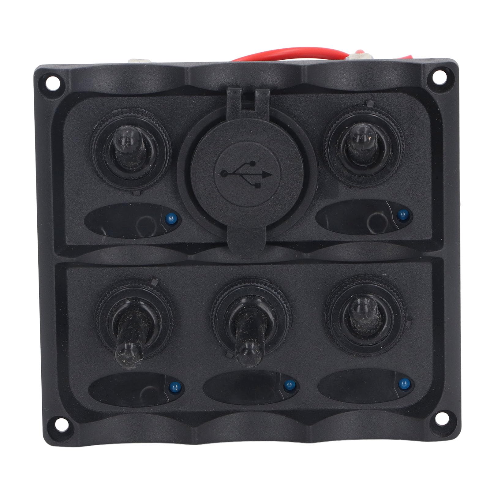 Panel Przełączników Kołyskowych 5-krotny, 12–24 V, 2 Porty USB Do