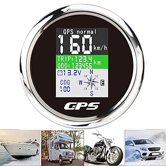85MM Digital GPS Speedometer Odometer Waterproof Trip COG Voltmeter Marine Boat Speed Gauge 9-32V with GPS Antenna TFT Screen