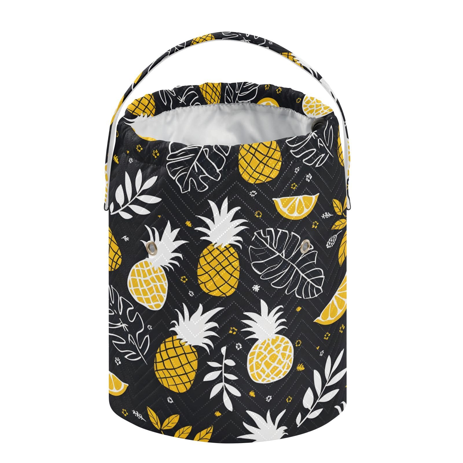 Yarn Storage Bag Small Crochet Bag Knitting Bag Organizer Pineapples Black Yellow Yarn Bags for Crocheting Basket