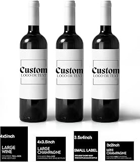 Personalized Wine Bottle Labels,Custom Wine Label,Waterproof Personalized Wine Sticker with Your Text/Logo/Image for Wedding, Engagement,Birthday, Baby Shower,Party Favors (3x2inch)