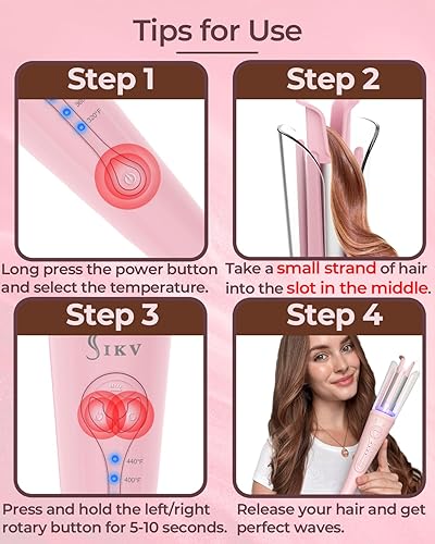 Miniatura 4 de Rotating Curling Iron, Auto Hair Curler, Automatic Curling Wand 1 Inch Barrel, Beachwaver Hair with Fast Heating and Auto Shut-Off for Hair Styling