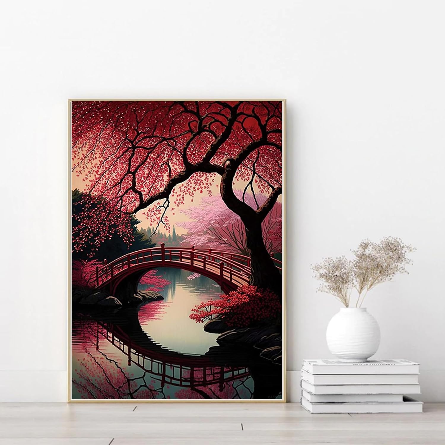 QAZWSX Cherry Blossom Tree Diamond Painting Kits View Diamond Painting Full Round Diamond Crystal Art Kits for Adults for Christmas New Year Valentine's Day Decor Gift 12x16 inch