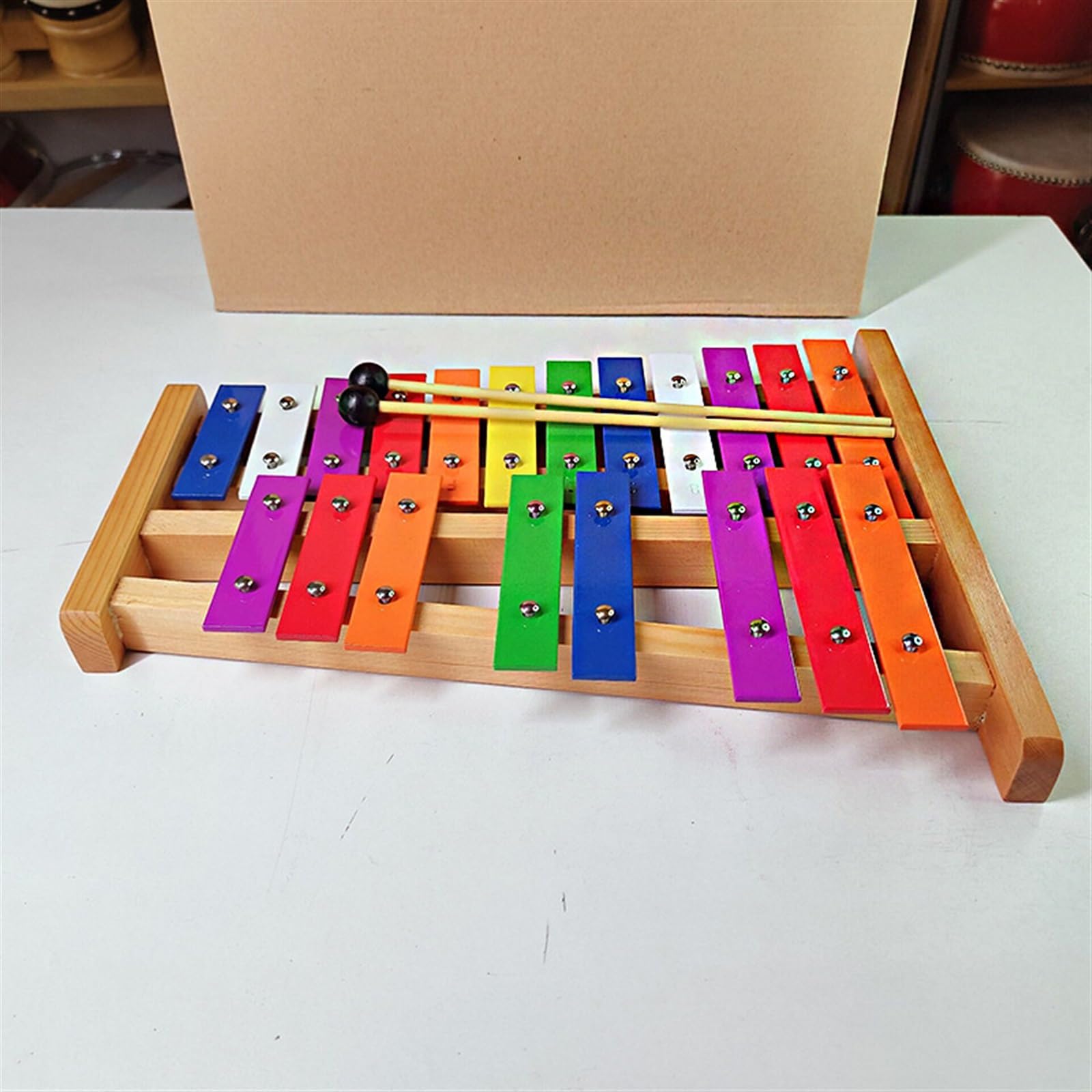 Glockenspiel Strumento a percussione xilofono glockenspiel con base in legno, piastra in alluminio a 20 note