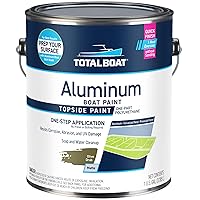 Vista 23 de TotalBoat Pintura de aluminio para lanchas, barcos bajos, botes, botes anfibios, barcos Jon y pontones (Verde Ejército, Quart)