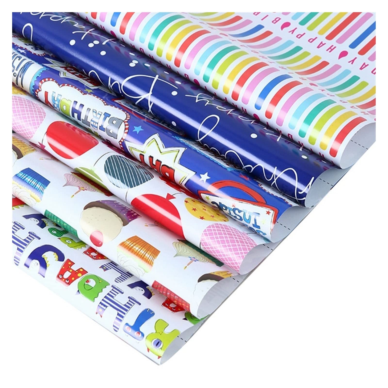Zestaw 6 arkuszy papieru do pakowania, na papier do pakowania urodzinowego, papier do pakowania prezentów, papier do pakowania prezentów (Color : Blue2, Size : 19.68 * 27.56in)