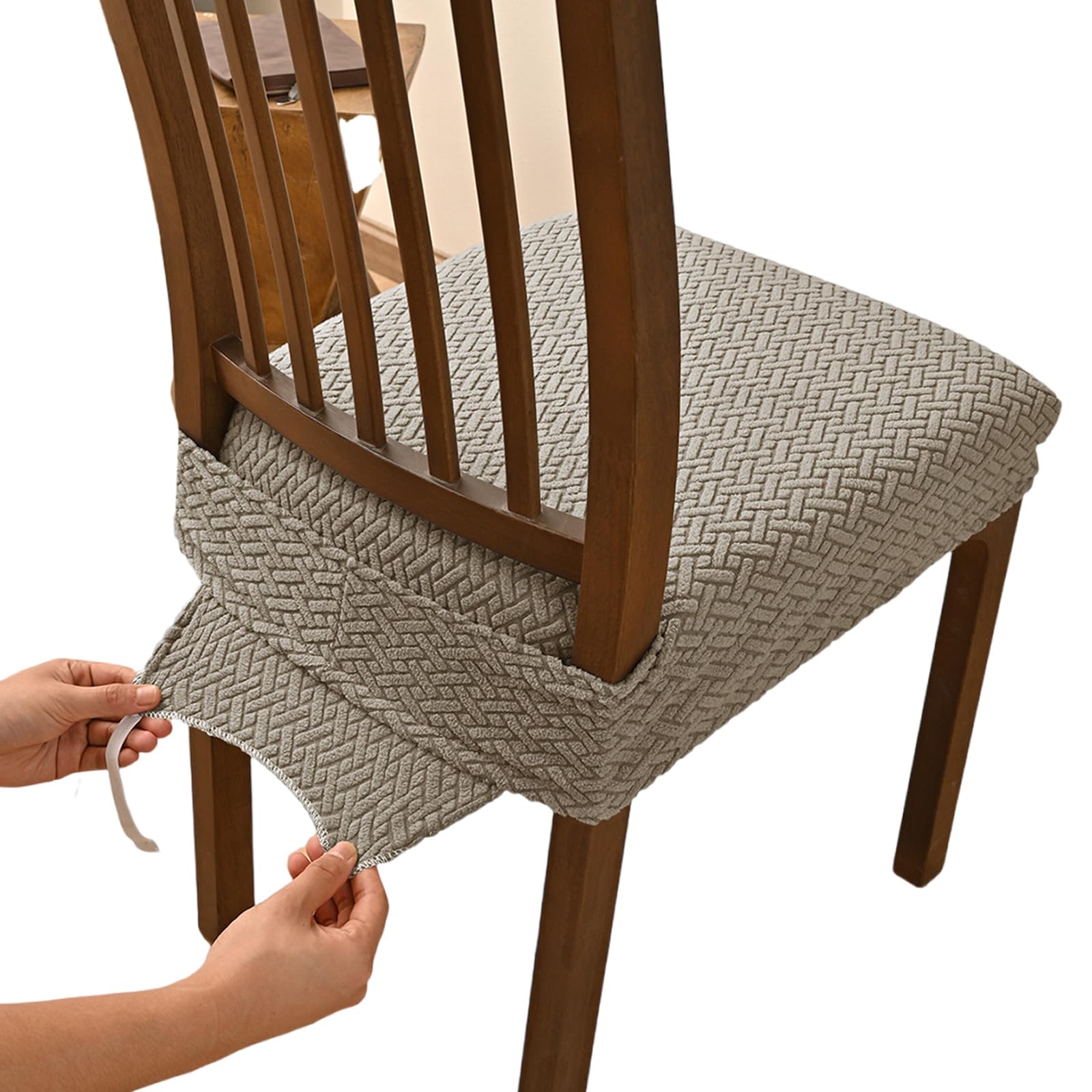 carotoe Proof Seat Slipcover for Desk Chairs Washable Polyester Slipcover Removable Slip Proof 40-50cm Width Hair Cushion Sleeve