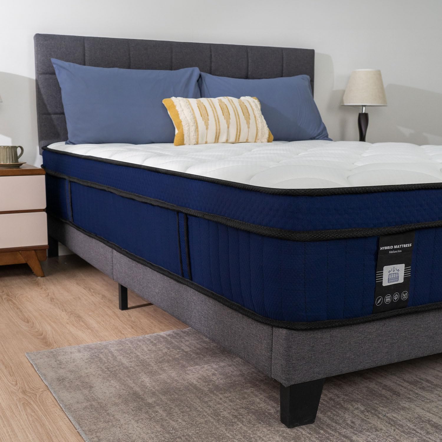 Full Mattress Plush 12 Inch Soft Pillow Top Hybrid Mattress in a Box Fiberglass-Free, Breathable Pressure Relief Memory Foam Pocket Spring Bed, CertiPUR-US Certified