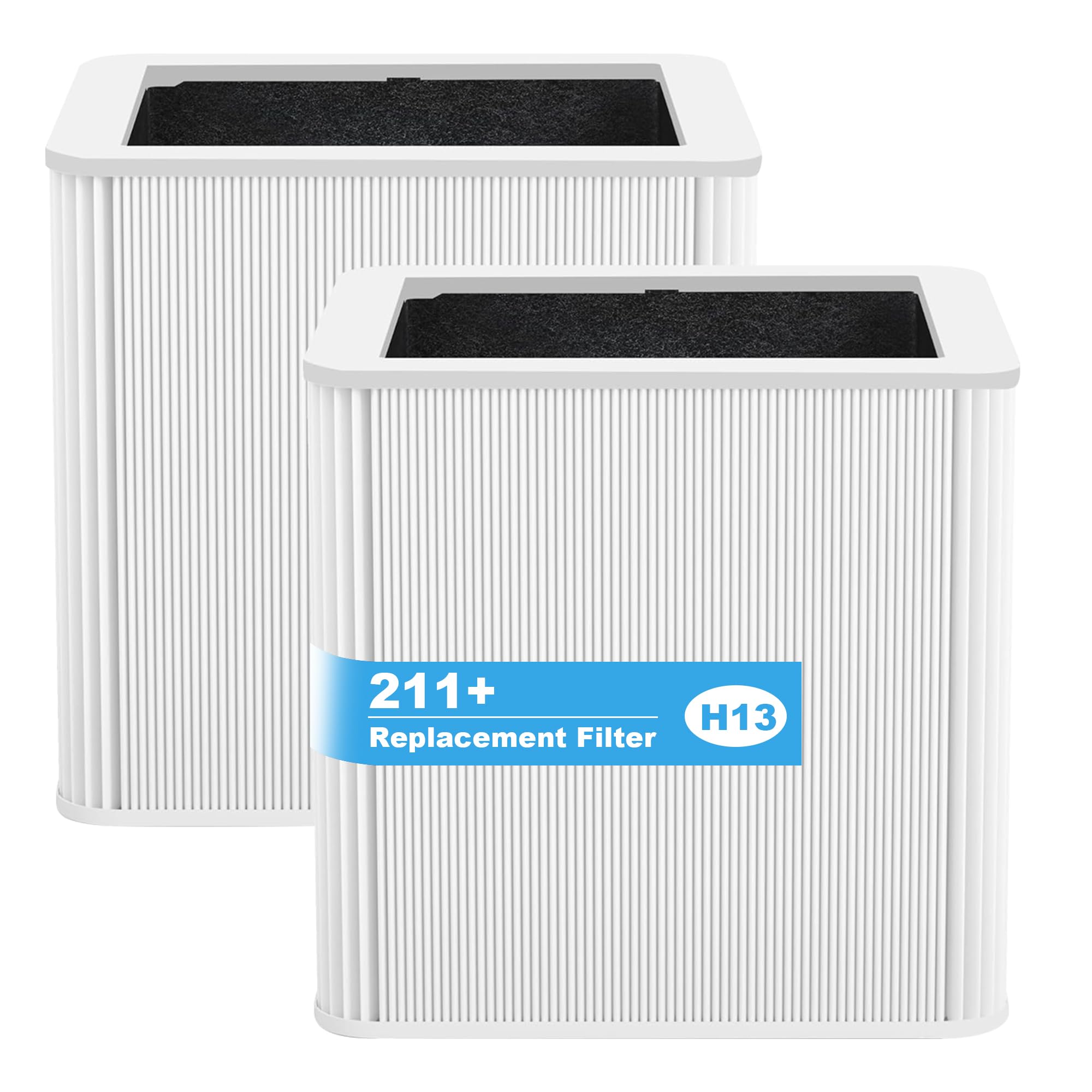 Photo 1 of (2-Pack) 211+ Replacement Filter Compatible with Blue Pu-re 211+ Air Cleaner Purifier Series, 2 Stage Filtration System of H13 True HEPA and Activated Carbon Filter