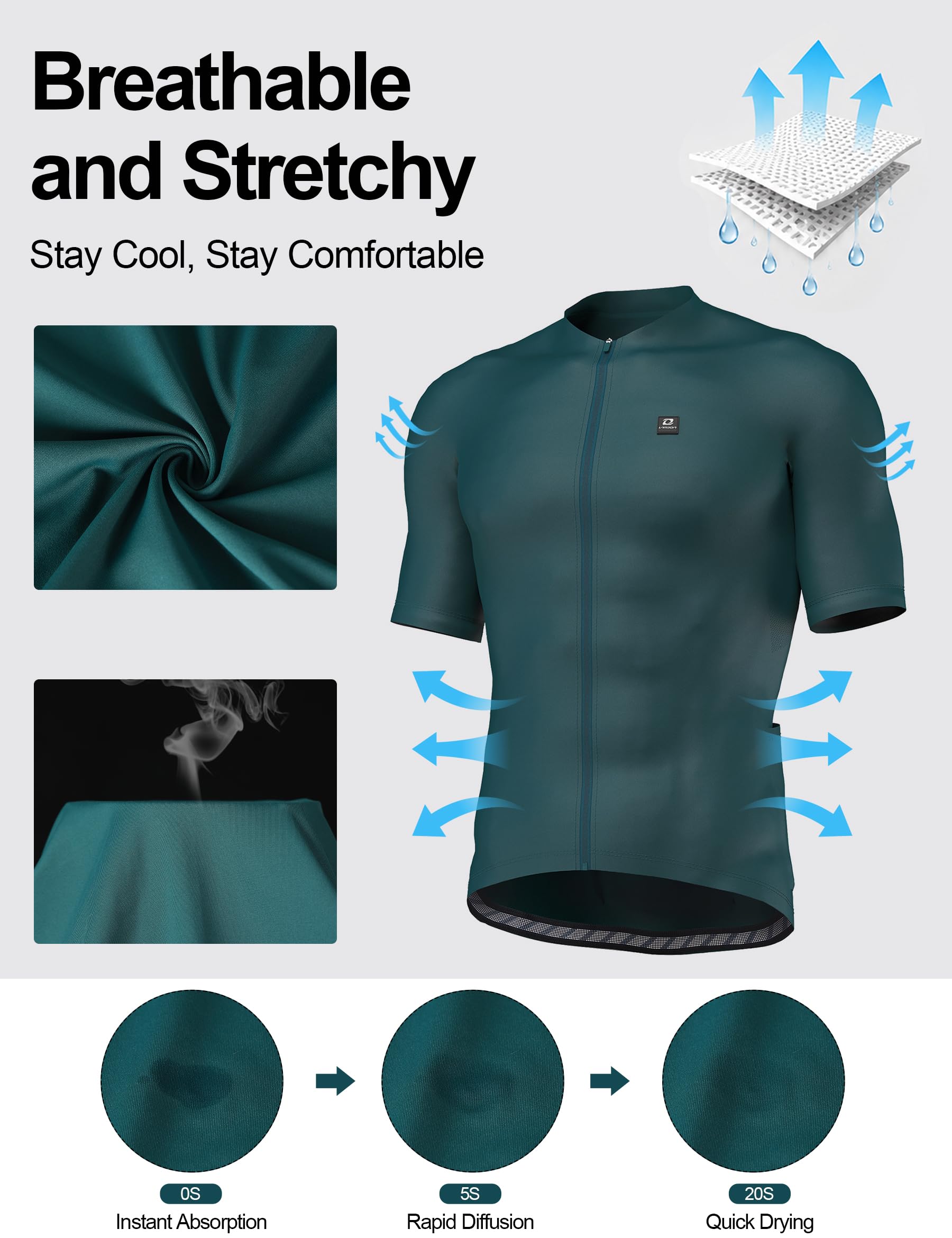 LAMEDA Maillot Cyclisme Été Homme Jersey Vélo Maillot Cycliste Manches Courtes Respirant HX20552
