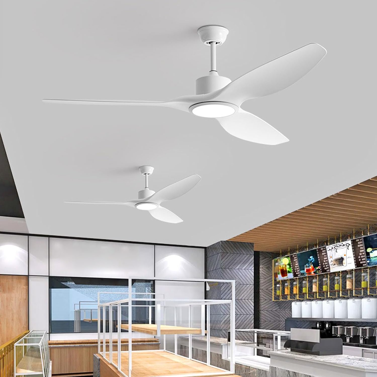 Indoor Quiet Ceiling Fan Modern Ceiling Fans with LED Lights and Remote 6 Speed,3 Blades, Reversible DC Motor Ceiling Fan Light for Living Room Bedroom Restaurant