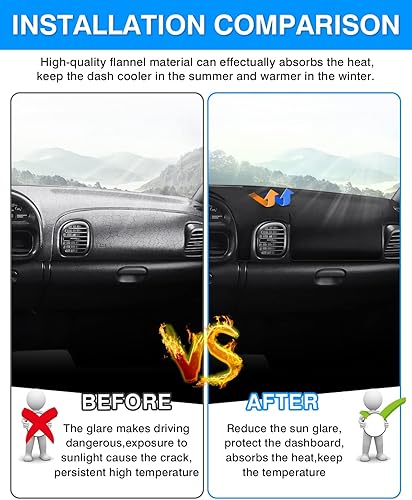 Miniatura 77 de Autorder Alfombrilla para tablero de instrumentos para Toyota Tundra 2014-2021, accesorios para salpicadero, cubierta de franela, protector de rayos
