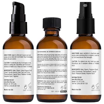 MedPeel Chemical Peel at Home Kit 50% AHA & Vitamin C Brightening | Essential Peel Kit, Includes Peel, Prep, Neutralizer, Medium Strength Professional Grade Chemical Face Peel, 1oz/30ml