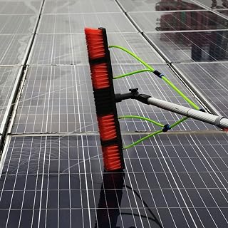 Solar Panel Cleaning Brushes, Telescopic Water Fed Pole Brush Outdoor Window Cleaner, Window Cleaner Kit, Water/Hose Fed Pole（12m/39ft Rod，50cm Brush Head）
