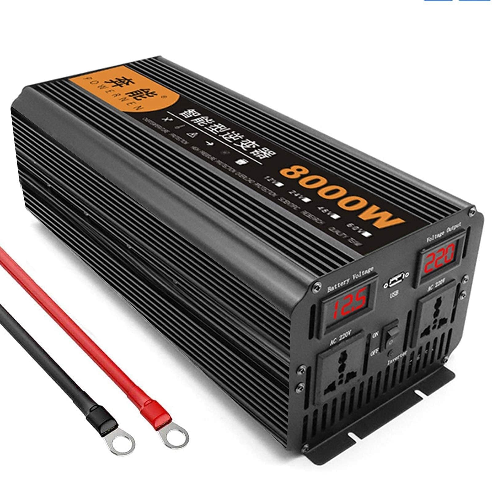 NVSFZGIYG Pure Sine Wave Power Inverter 3200W 4000W 5000W 6000W 8000W 9000W 12000W 15000W Peak DC 12V/24V to AC 240V(12v,8000W)