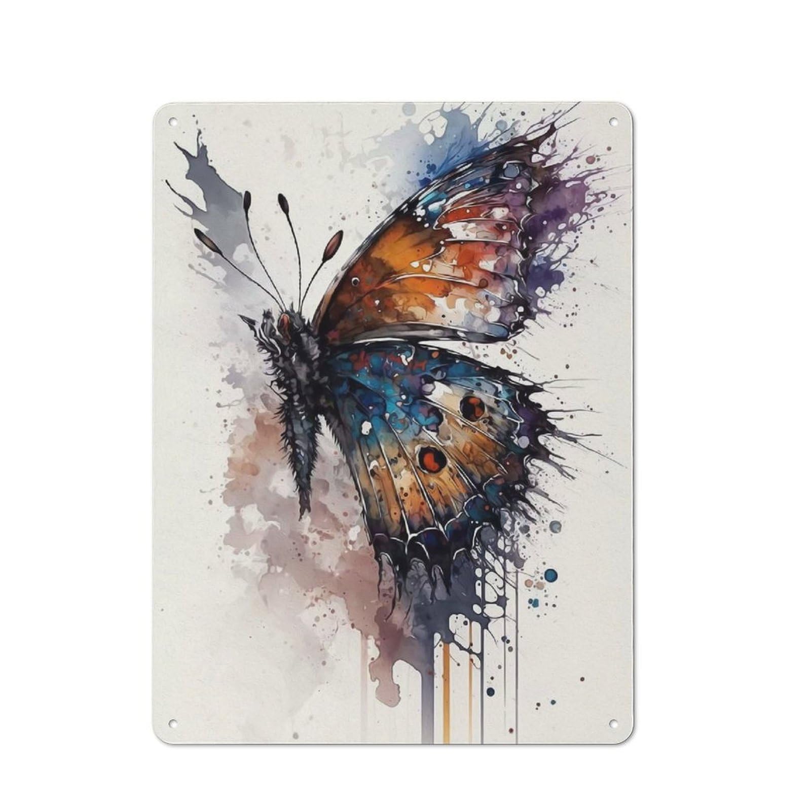 Junmoney Style-8 For Guest Room Or Hallway, Butterfly Retro Metal Wall Sign 40X30cm, For Vintage Wall Decor Fans, For Metal Sign Collectors
