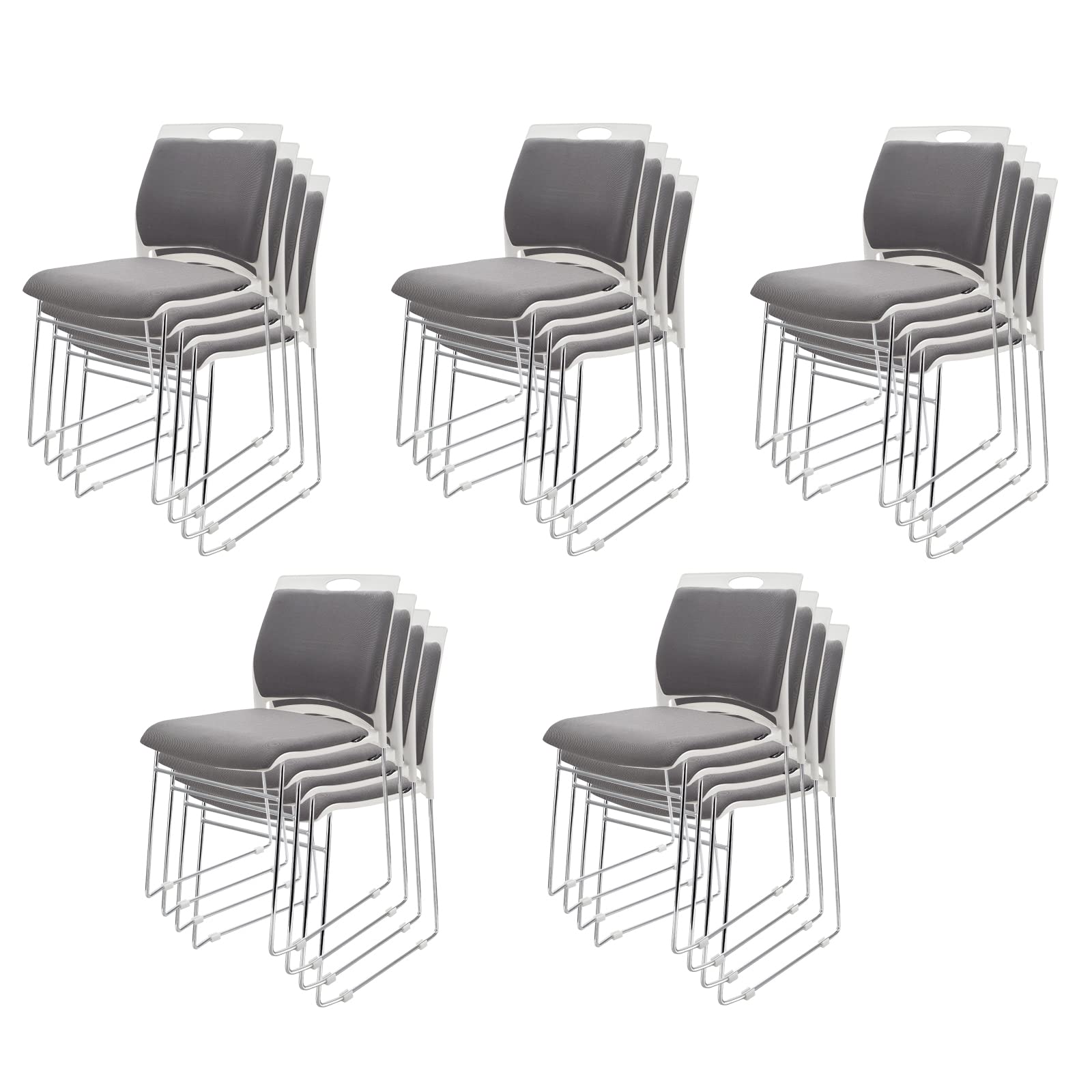 Amazon.com: VACYOVKE, 20 Stacking Chairs Stackable for Waiting Room ...