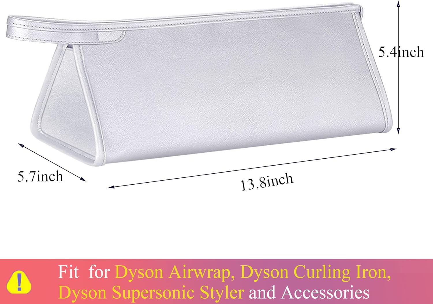 Pu Leather Travel Case Compatible with Dyson Airwrap Styler, Portable Waterproof Dyson Airwrap Organizer Bag for Shark FlexStyle Attachments Storage, Grey - Image 5