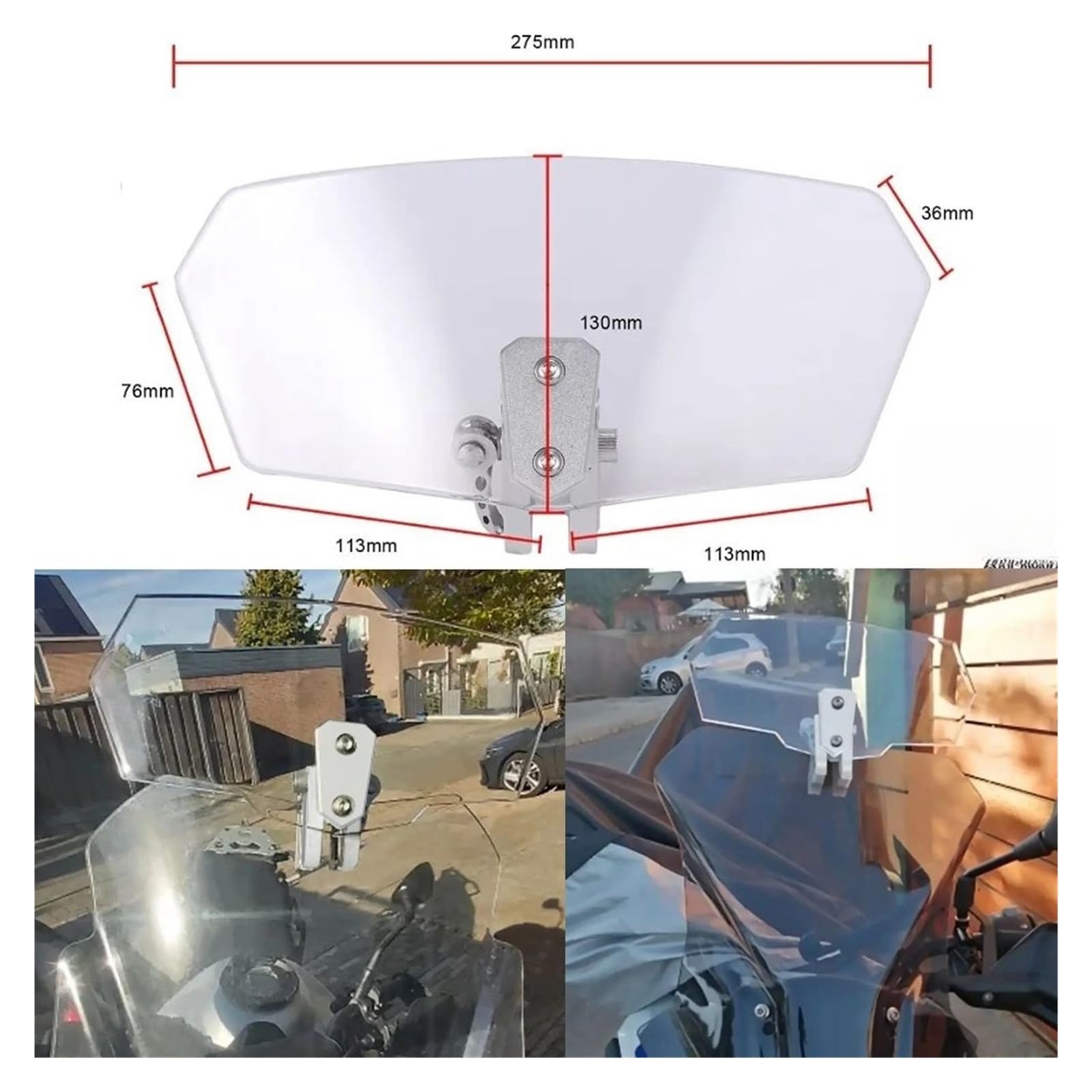 Parabrezza Per Motocicletta, Flusso D'aria Estensione Del Parabrezza Deflettore Del Vento Rialzato Per Hon&da Per Yam&aha Per Kawasaki Per Har&ley Deflettori