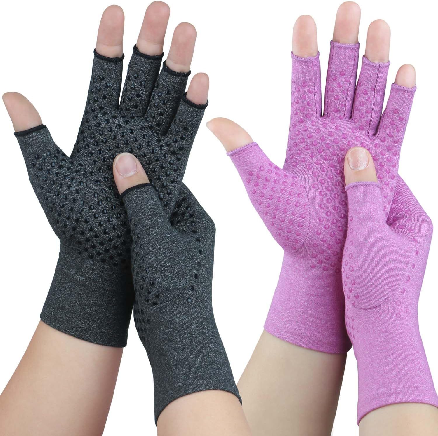 2 Pairs Arthritis Gloves, Compression Gloves for Women Men, Relieve Arthritis