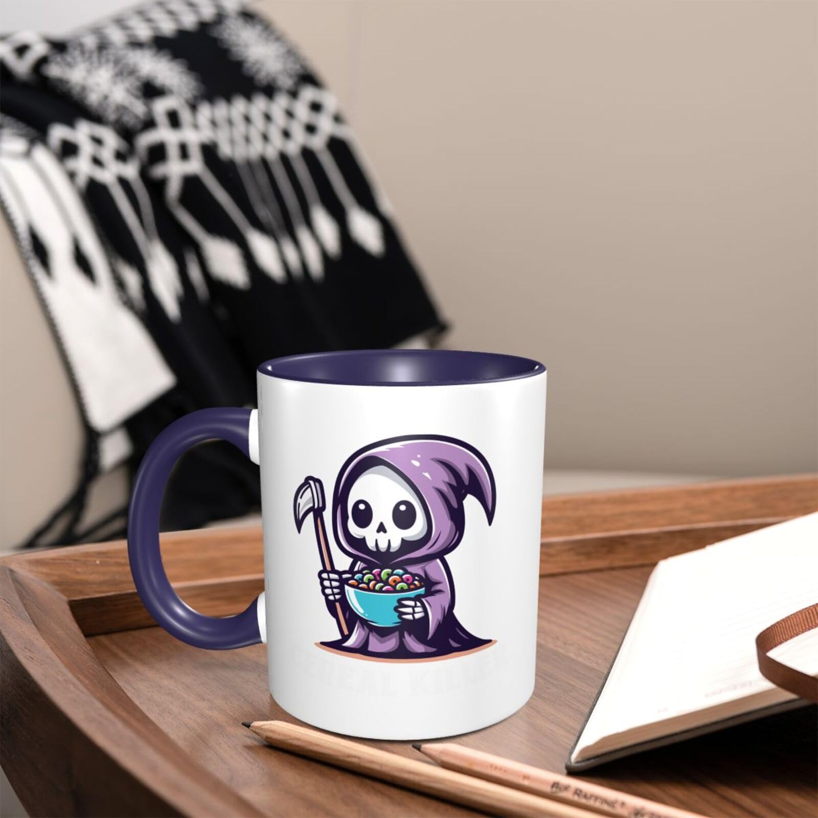 Amazon.com | Cute Grim Reaper Cereal Killer Coffee Mug Funny Novelty Ceramic  Tea Cup Microwave Safe 11oz Office And Home Ideal Cup For Men Women: Coffee  Cups & Mugs