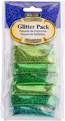 BAZIC - Brillantina, color verde, polvo brillante para niños, pinturas de limo para manualidades, arte de uñas, esmalte de piel, fiesta de Halloween