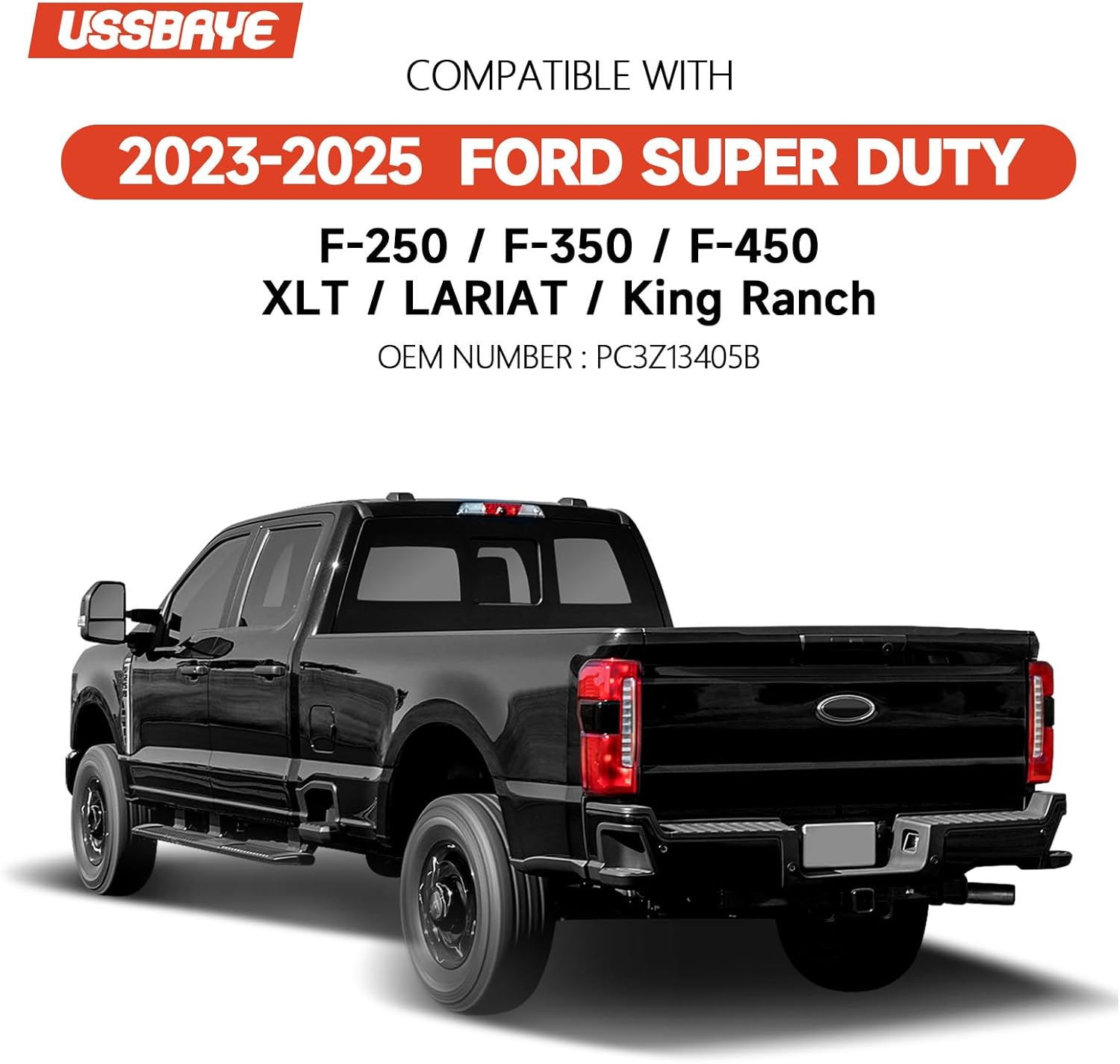 Tail Lights Compatible with 2023 2024 2025 Ford F250/F350/F450 Super Duty XLT/LARIAT/King Ranch Taillights Rear Tail Light Assembly PC3Z13405B (Halogen with Blind Spot Left Driver Side)