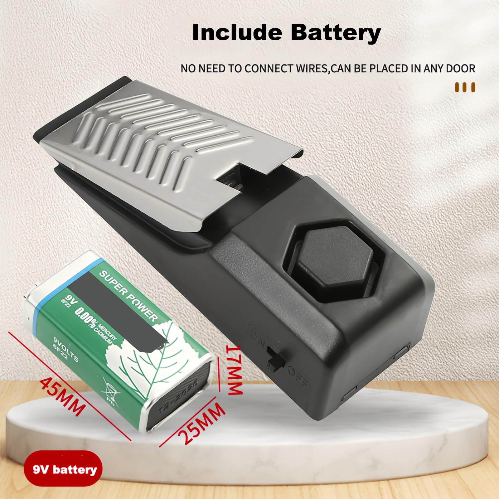 Mengshen 4er Pack Türstopper Alarm Tragbare Türkeile Sicherheitsalarm 120 dB Sirene Türstopper für den Eingangsbereich für Reisen Zuhause und Wohnheime