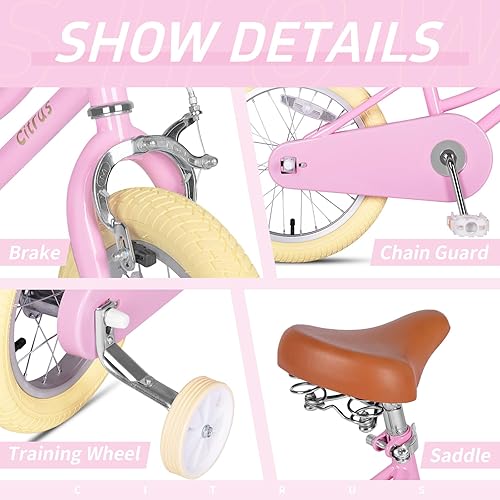 Miniatura 2 de Bicicleta para niños de 2 a 12 años de edad, niñas y niños de 12, 14, 16, 18 y 20 pulgadas, bicicletas retro con ruedas de entrenamiento, anillo de