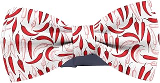 Adjustable Pre-tied bow tie for Men (Chili Pepper Pattern) Elegant Cute Bowties for Dogs Cats Pets