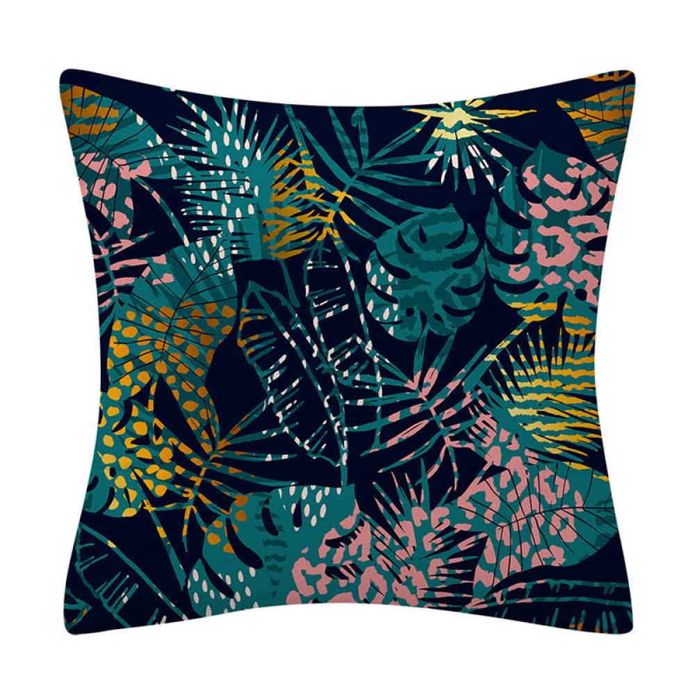 4 Piezas Funda de Almohada 60x60cm Patrón De Animales De La Selva Fundas de Cojín Terciopelo Sencillo y Decorativo para Sofá Camas Dormitorio Coche Lino Cojines Throw Pillow Covers （24x24in）