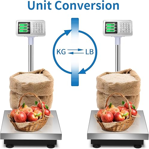 Miniatura 12 de TUFFIOM Báscula electrónica de plataforma de peso de 220 libras, básculas plegables de piso digital, pantalla LCD de alta definición de acero 220 lb