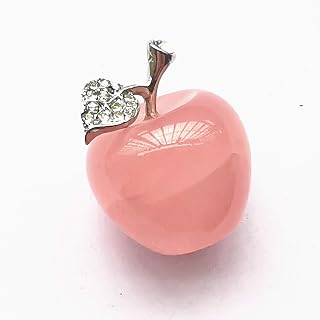 1 Pcs Natural Rose Quartz Apple Crystals and Healing Stones Figurines Collectibles,1.18Inchs Room Decor Christmas Decorations Office Gifts
