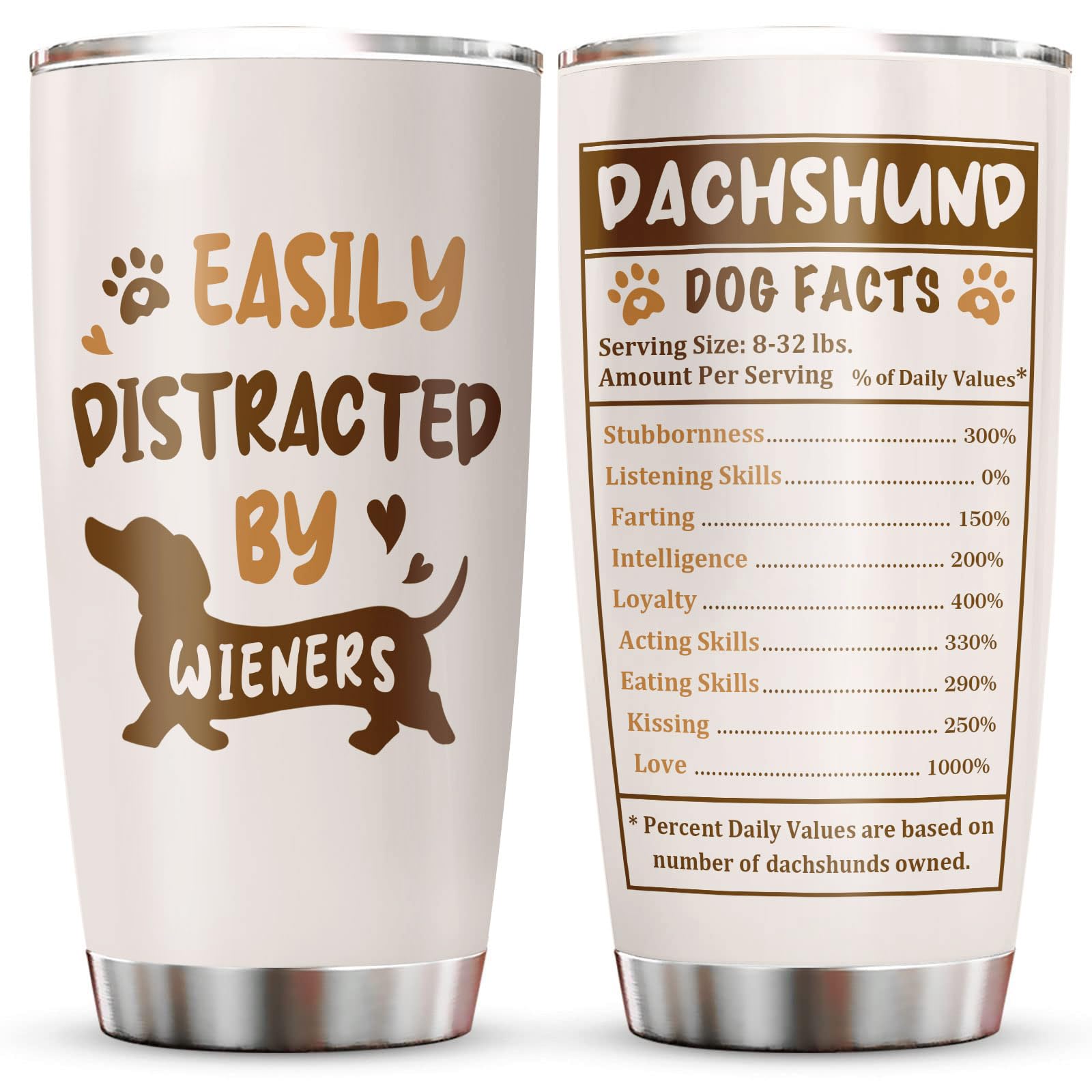 Fotans Dachshund Gifts for Women Men Tumbler 20OZ 1PC, Weiner Dog Gift for Her Him, Dog Lovers Present for Dogs Mom, Doggy Lover Christmas Birthday Presents Cup for Girls