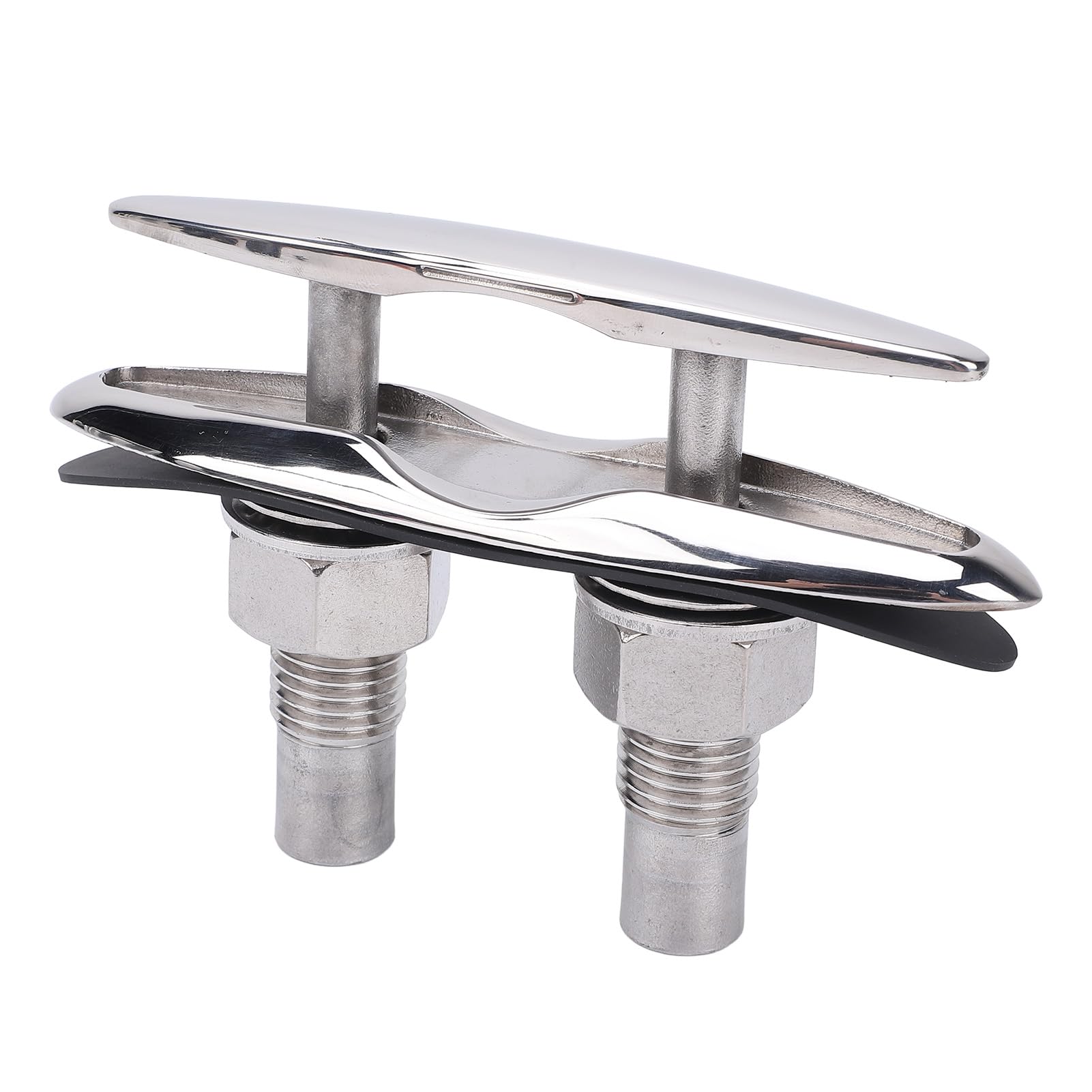 Asixxsix 6 Inch Boat Cleat, 316 Stainless Steel Marine Dock Cleat, Flush Mount Retractable Pull Up Cleat, Flush Mount Kayak Cleat for Boat Docks, Heavy Duty Marine Dock Cleat