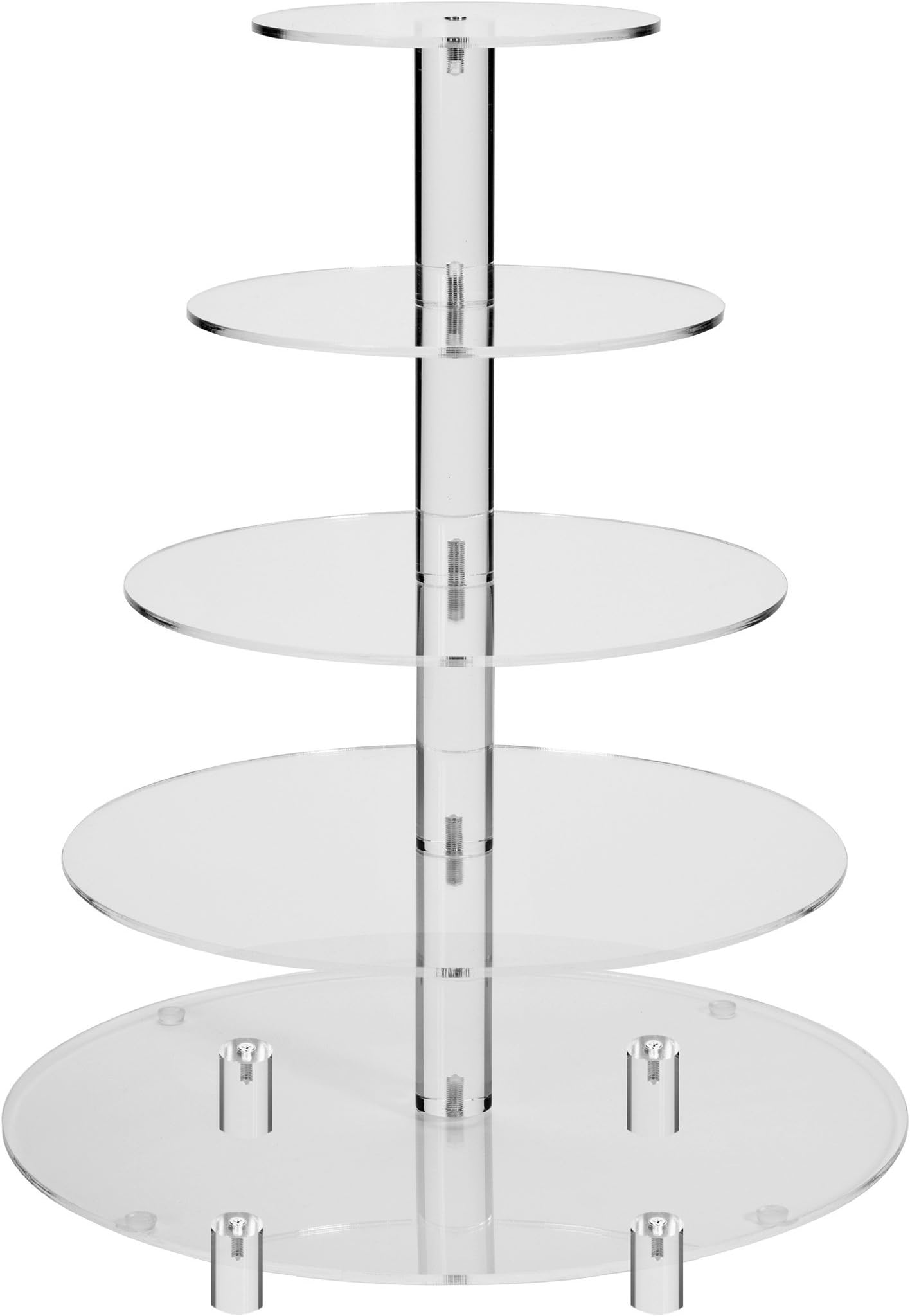 Jusalpha 5 Tier Round Acrylic Cupcake Stand Cake stan Dessert stand