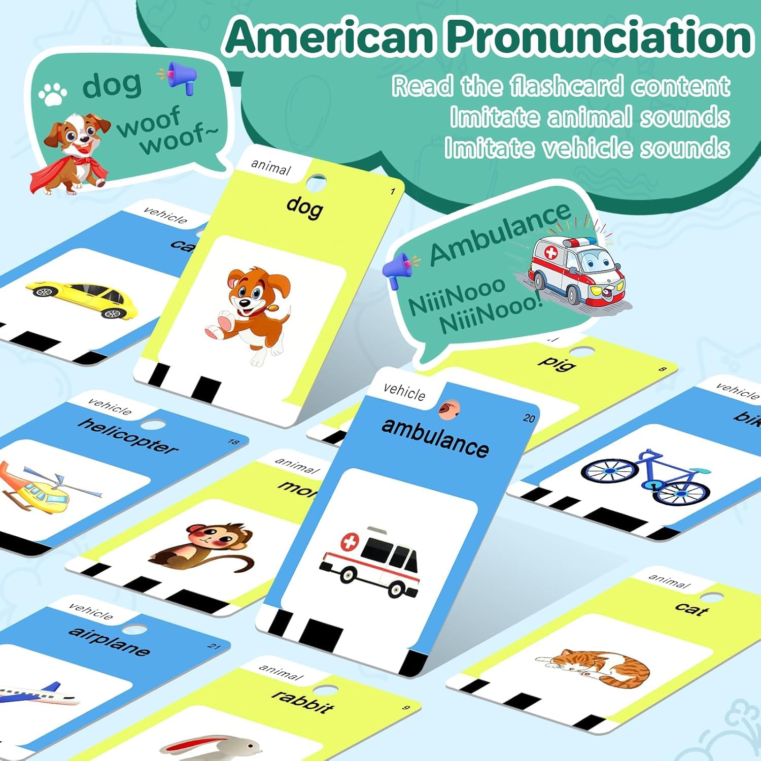 420 Words Talking Flash Cards for Toddler 3-6 Year Olds, Learning Montessori Toys with 210 Cards - Image 4