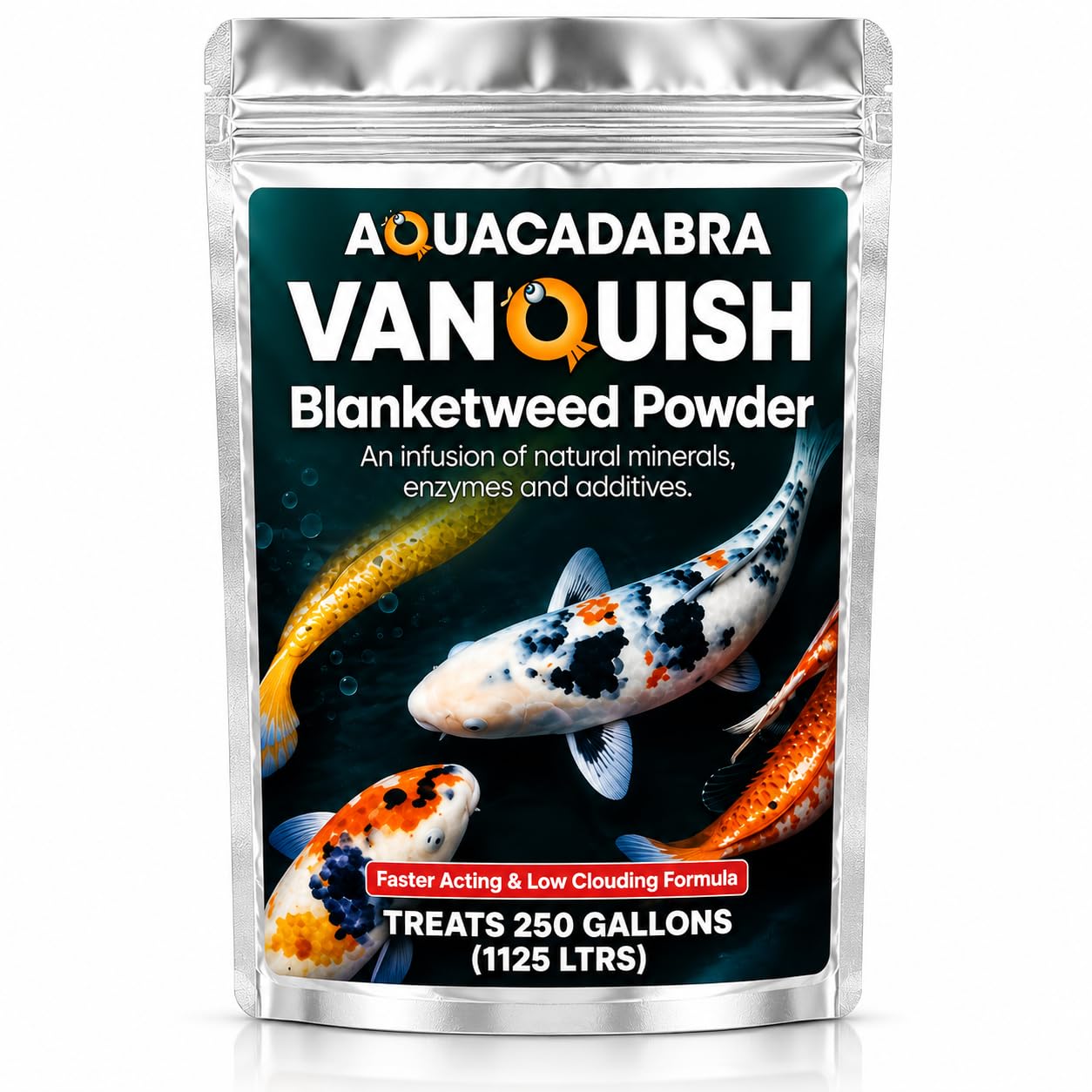 Aquacadabra Vanquish Blanketweed Powder for Garden Ponds – Natural Blanketweed & Algae Treatment – Safe for Fish, Plants & Filters – Fast Acting Pond Water Clarifier – 100g