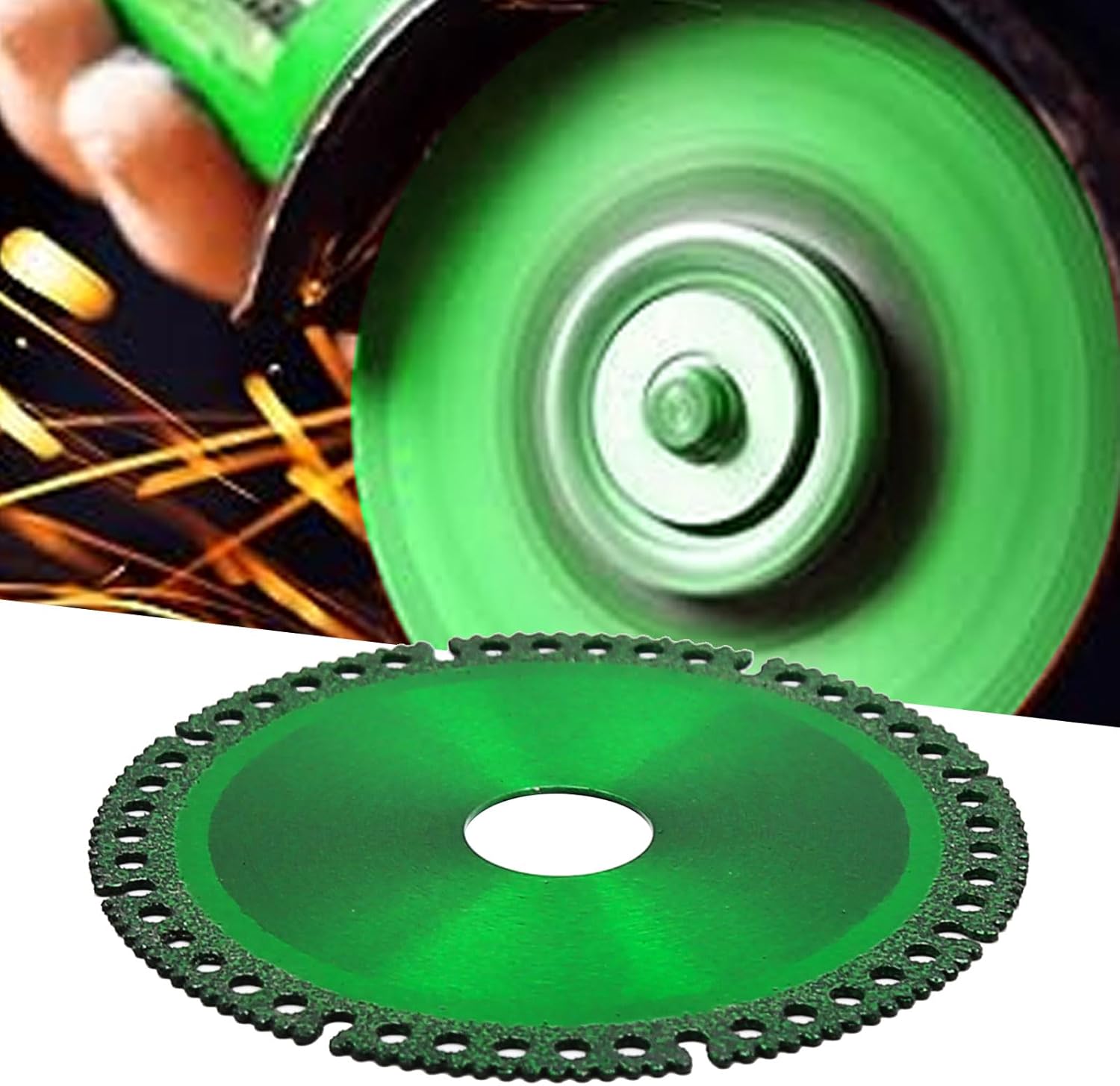MDEOOSKY 6PCS 4 Inch Indestructible Cutting Discs for Angle Grinders - Multipurpose Diamond Steel Blades for Efficient Cutting of Rock, Ceramic, PVC, and More
