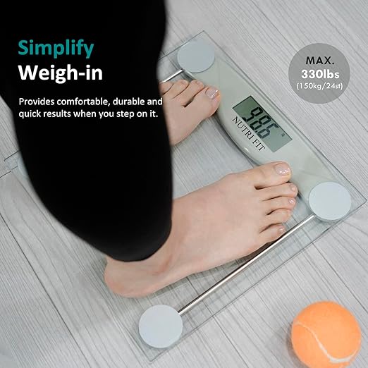 Báscula de Baño Digital NUTRI FIT, Capacidad 330 lb, Pantalla LCD miniatura 2