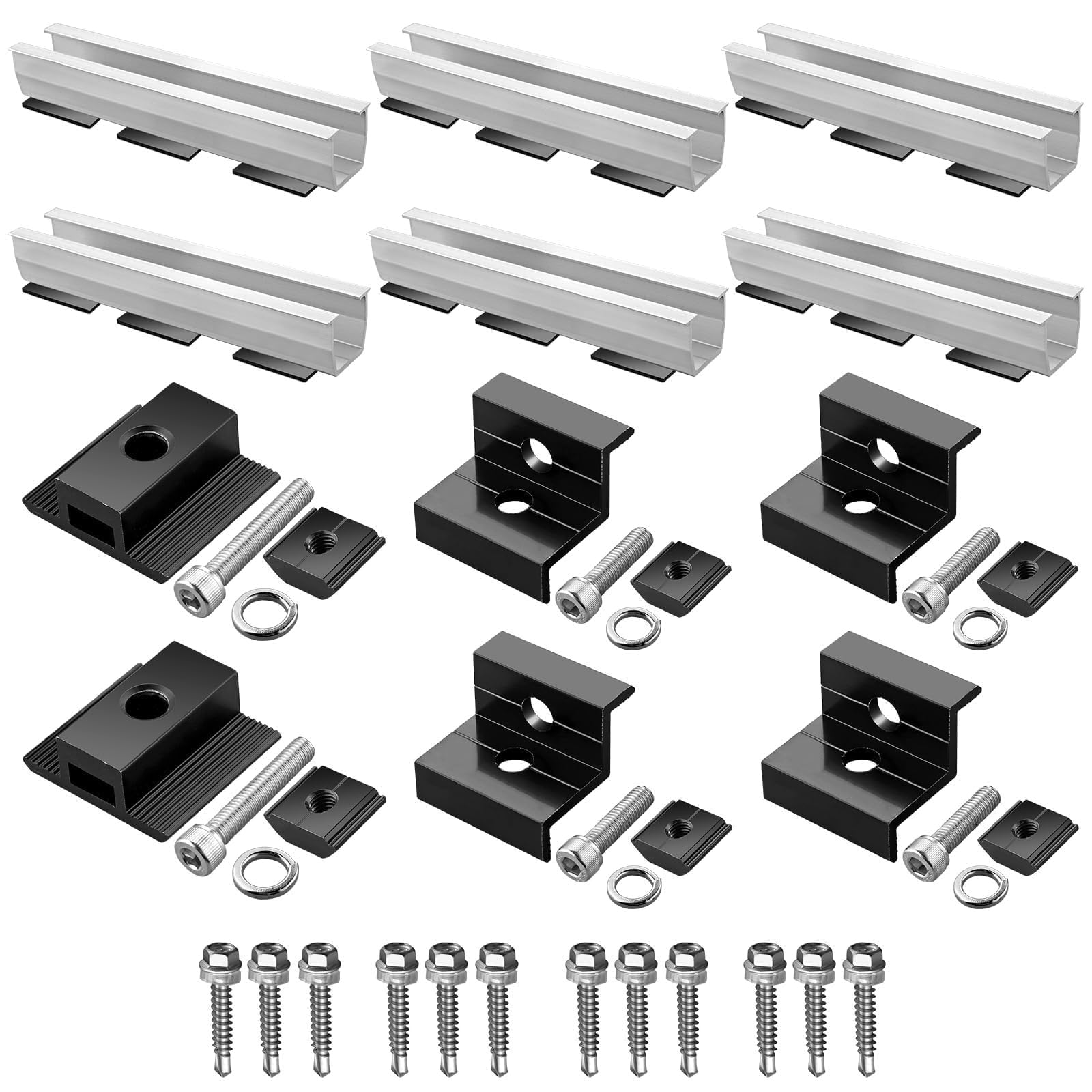 Msioytog Multicolor 6Pcs Practical Solars Panel Brackets Set Suitable For Flat Roofs Pitched Roofs Cement Boats Yachts Solars Brackets