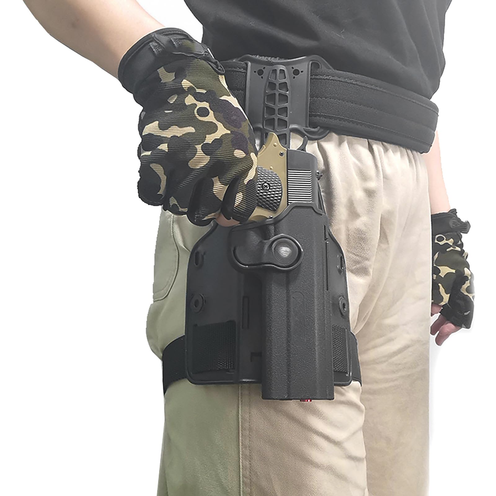 Adaptador Drop Flex con plataforma de pierna de una sola correa para pistolas, funda ajustable para muslos 6004, panel de pierna caída