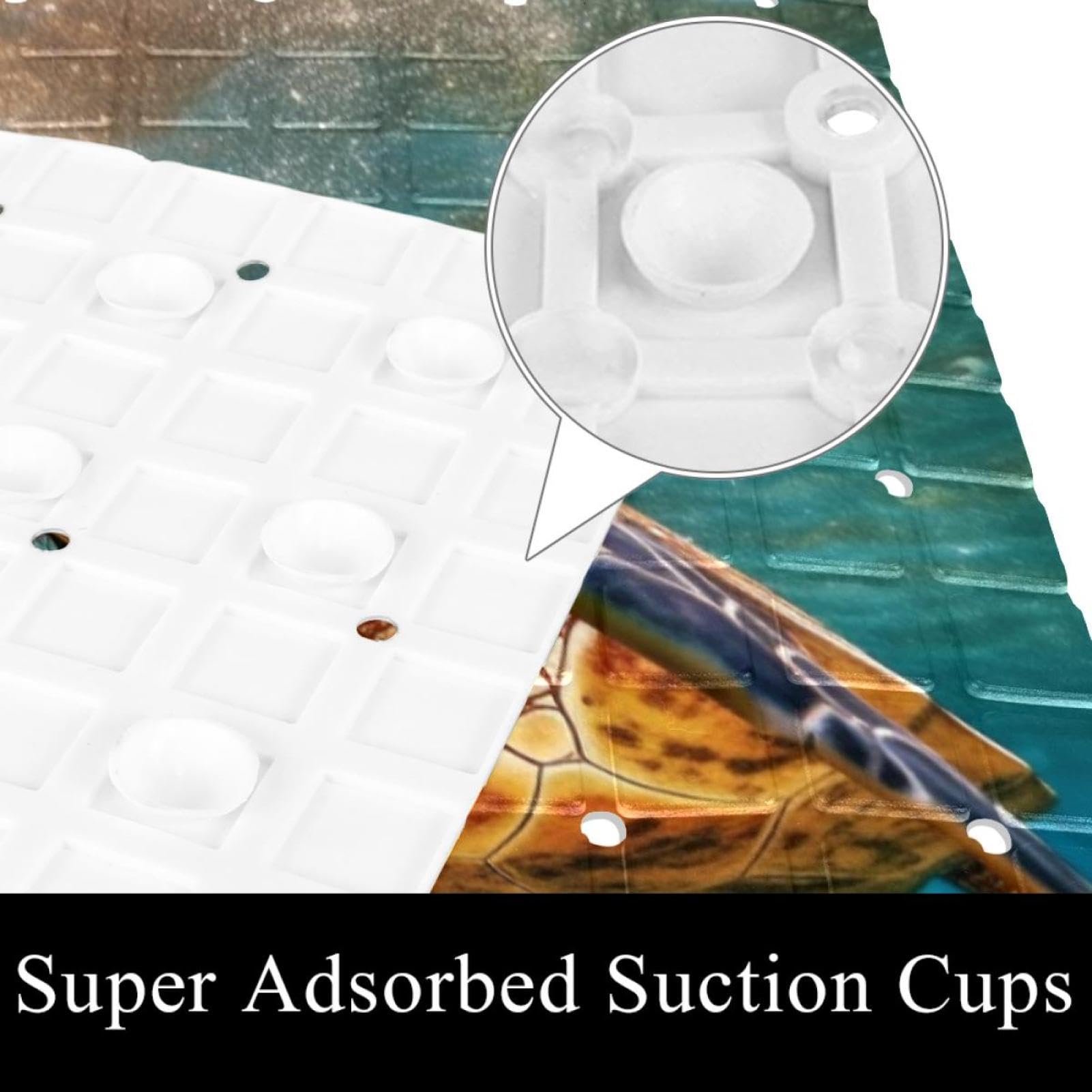 Tapis de bain de qualité supérieure - Antidérapant, facile à nettoyer et sans danger pour toute la famille - Motif tortue de mer