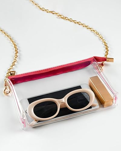 Miniatura 6 de HULISEN Monederos transparentes para mujer, bolso cruzado transparente aprobado para estadios, pequeño bolso transparente para traje de concierto