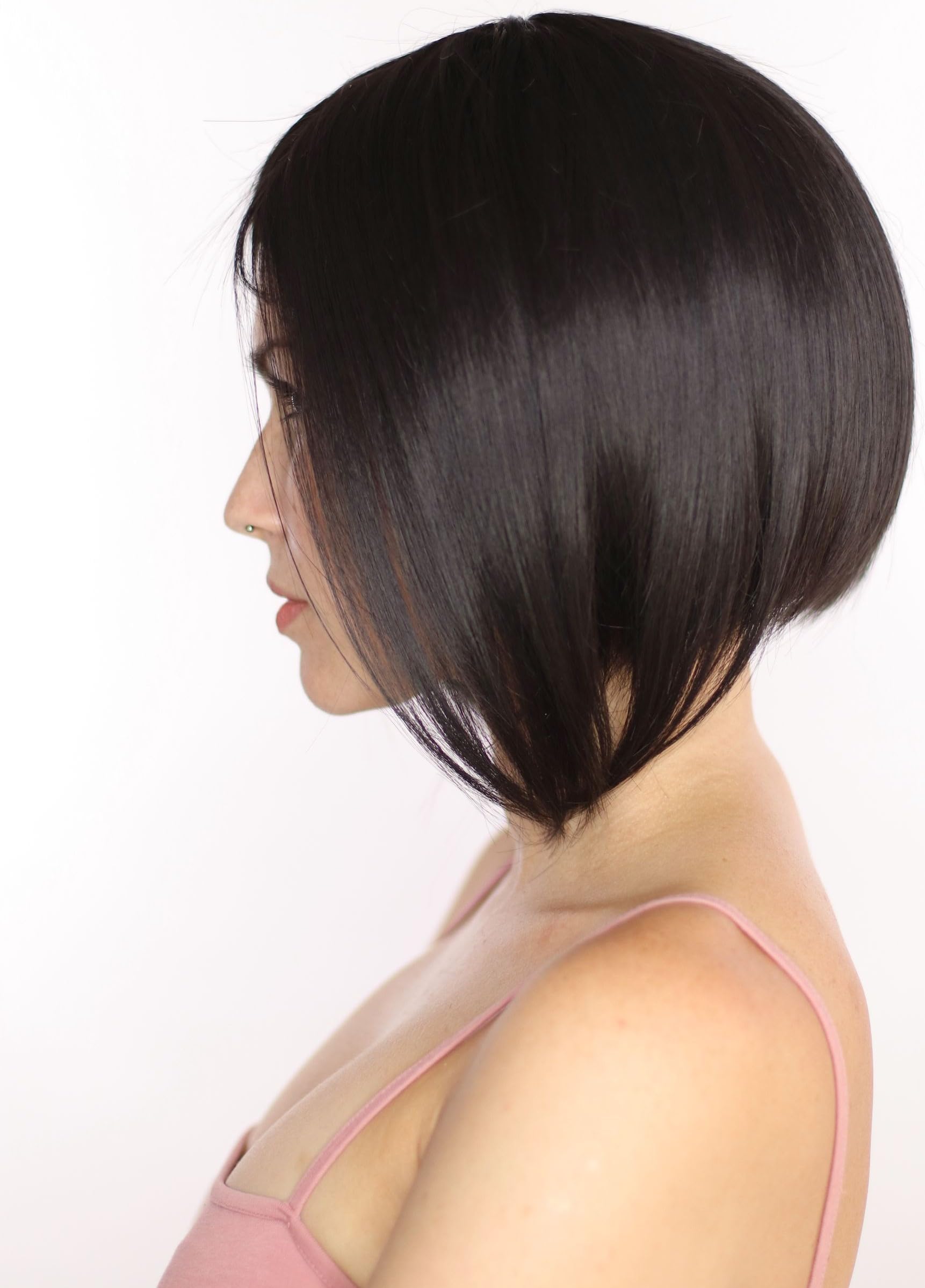 Prettyland Donna Ladies Parrucca corta dritta a gradini Bob Cut Wig Nero C2459