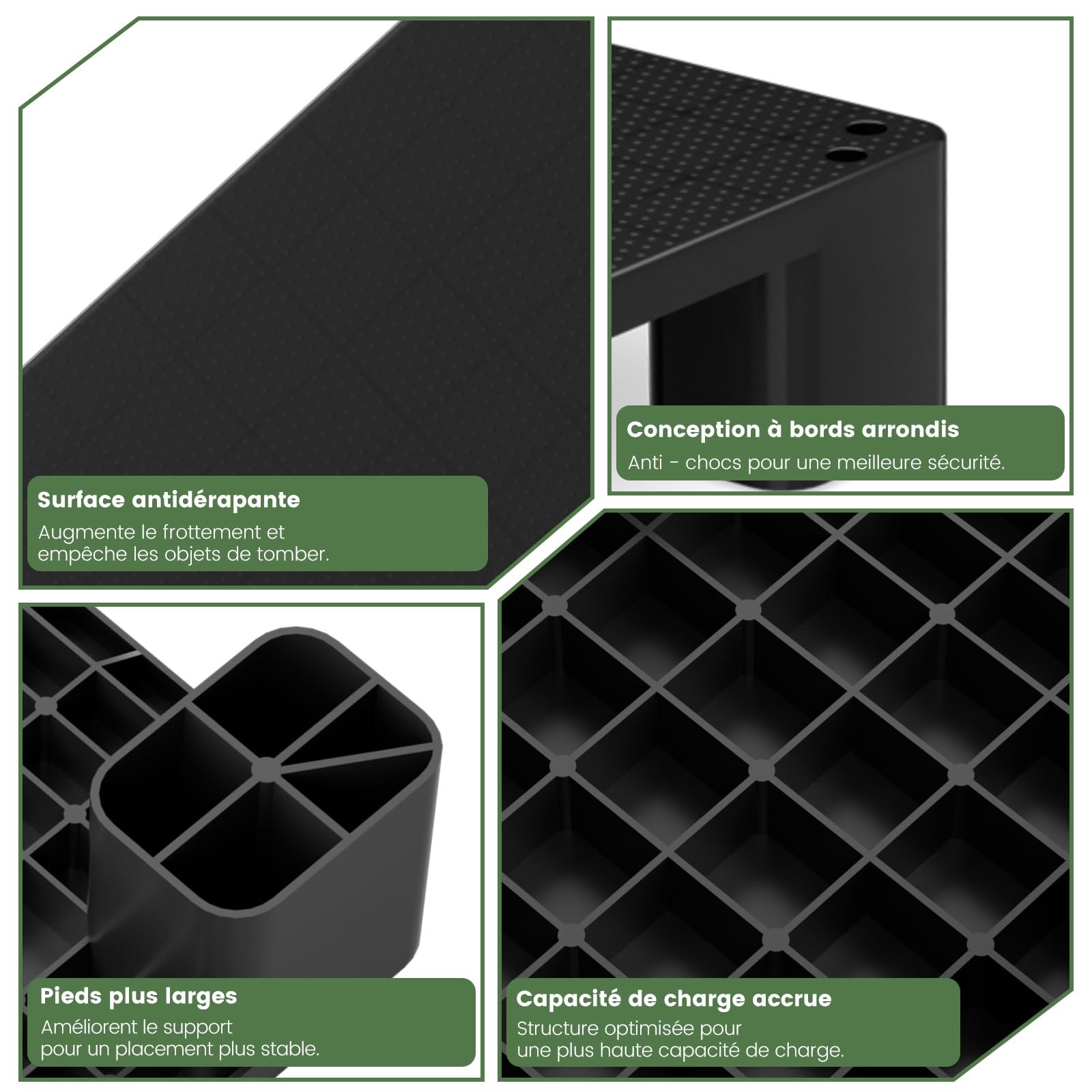 VigiFront Palette en Plastique, 80x60x12cm, Antidérapantes Et Imperméables, Faciles À Empiler, Adaptées Aux Supermarchés Et Aux Entrepôts