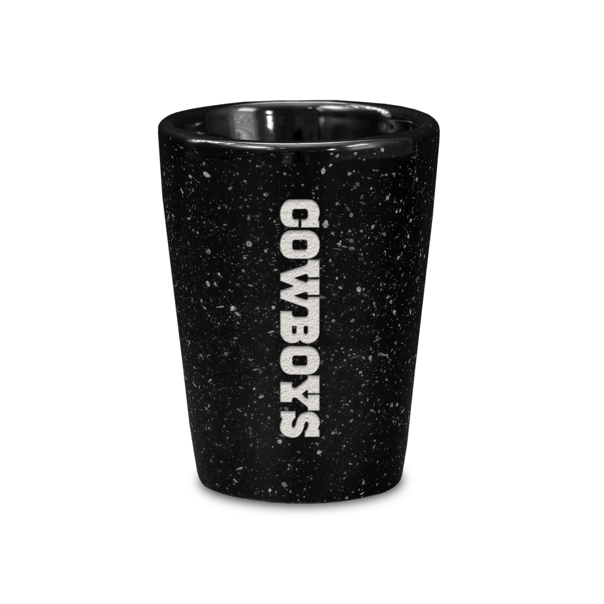 Rico Industries NFL Football Dallas Cowboys 2oz Ceramic Shot Glass for Fans, Laser Engraved in Team Color Single Shot Glass