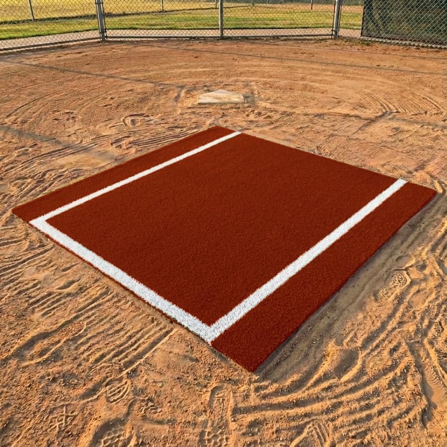 FORZA Catcher’s Extension Mat 6ft x 6ft – Cushioned Baseball & Softball Training Mat | Shock-Absorbing PU Foam Backing | Non-Slip Surface – Indoor & Outdoor