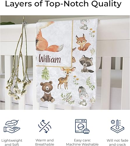 Miniatura 75 de MDPrints - Mantas de bebé personalizadas de vaca para niños, manta personalizada con nombre de bebé, regalo personalizado para recién nacido, Vaca